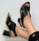 Sandália ylaris com Salto Médio Bloco/ Sofisticação e Conforto para Todas as Ocasiões!