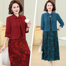 Conjunto 2Peças Aurora Vestido com Jaqueta Elegante Manga Longa