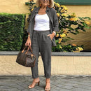 Conjunto Lavine Manga Longa em Linho de Algodão Blusa e Calça / Estilo e Beleza para Seus Dias