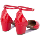 Sapato Feminino Scarpin Fivela Bico Fino Salto Grosso