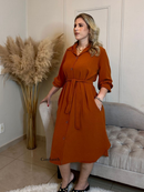 Chamise Chemise Vestido Midi Camisao Inverno Manga 3/4 Amamentação Pos Cirurgia Evangelica Plus Botao Liso Bolso